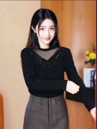 #女装穿搭 #网纱打底衫 #高领打底衫 #谁穿谁好看 #时尚气质穿搭