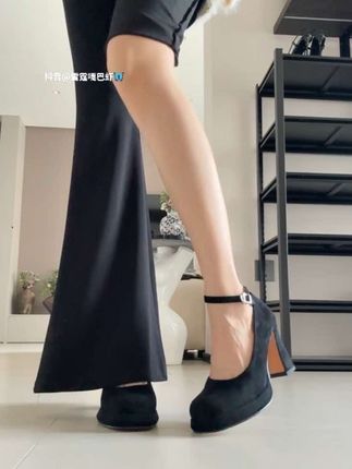星期三会穿的鞋子 #玛丽珍高跟鞋 #防水台高跟鞋 #复古玛丽珍