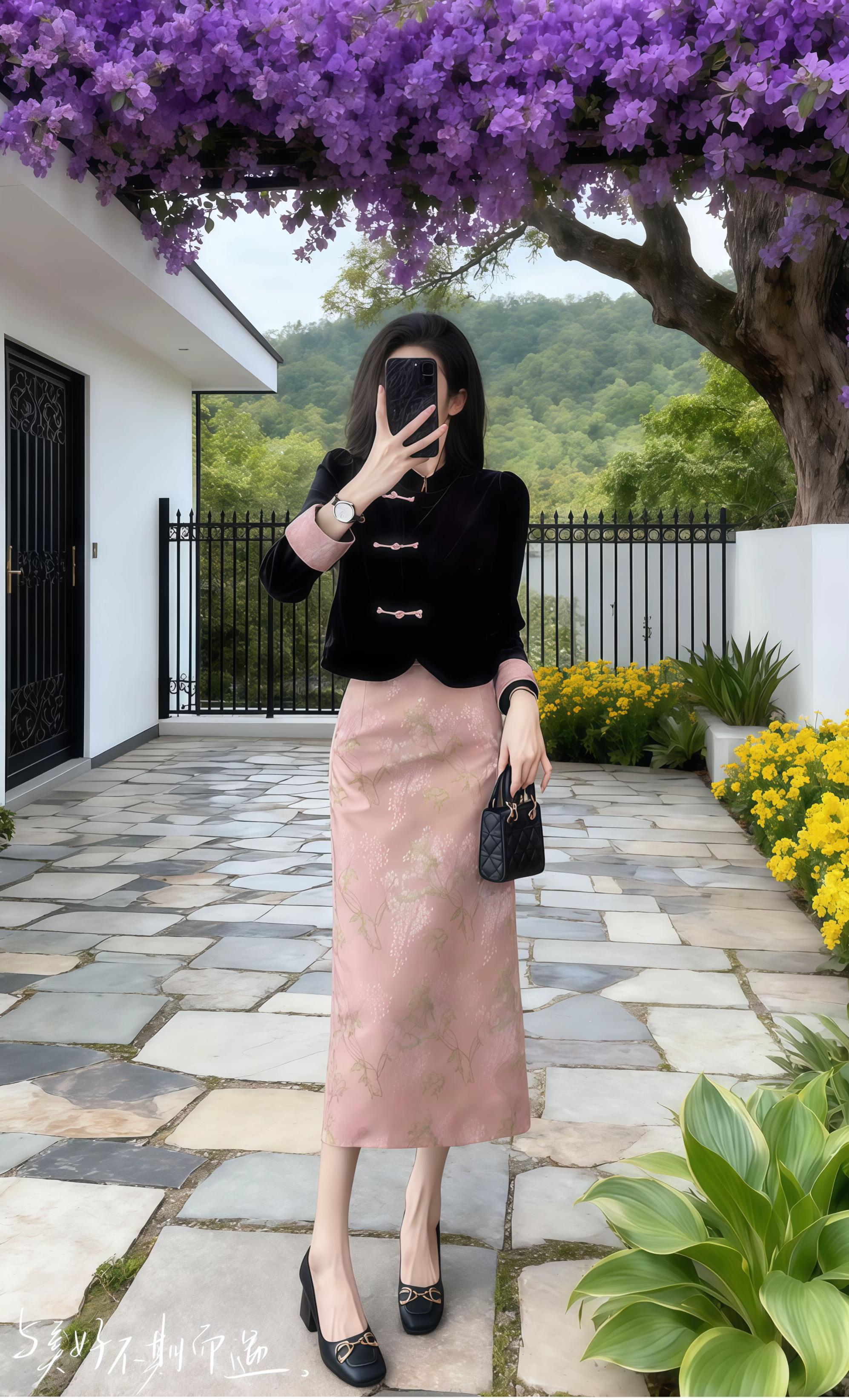 暮春午后的园林茶会,她身着月白色改良旗袍式上衣,盘扣如含苞待放的玉兰花缀在衣襟,墨色提花半身裙随步履轻摇。他是误入古建摄影的青年导演,镜头无意间捕捉到她转身时,袖口垂落的珍珠流苏与廊下风铃共舞的瞬间。「这套衣裳.像把江南春色穿在了身上。」他举着相机走近,取景框里的她,耳尖比盘扣更红。#温柔风穿搭 #时尚气质穿搭 #小个子显高显瘦穿搭#梨形身材穿搭#气质 女神穿搭 @抖加上热门dou+热点宝 @上热门