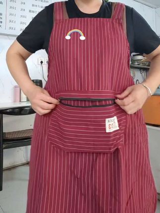 时尚棉布围裙家用套袖厨房做饭洋气双肩防污耐脏护衣围腰工作服#围裙#好看又便宜 #自用好物分享