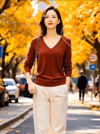 啄木鸟polo领假两件长袖t恤2025新款春秋正肩上衣百搭洋气女装 #高端大气#优雅有气盾#每分享穿搭…