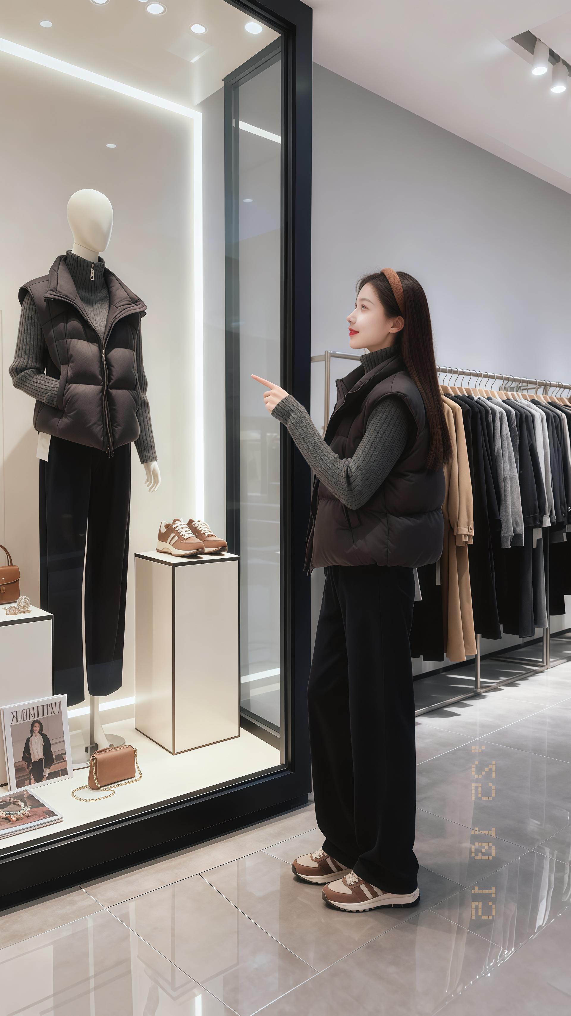 在这家复古格调的服装工作室,苏晴把手插在马甲口袋里,指尖触到布料的瞬间,想起昨天客户的挑剔。她曾因风格小众屡屡碰壁,直到店主拿出这件深棕马甲,搭配灰色高领衫与阔腿裤,告诉她"小众是专属的精致"。今天,当老客户笑着夸她这套搭配"把冷冽穿成了高级"时,苏晴知道,她终于在自己的风格赛道上,走出了从容的步调。#慵懒风穿搭 #秋冬马甲搭配 #降温了公主请添衣 #轻松摆脱路人感的韩系穿搭#通勤搭配