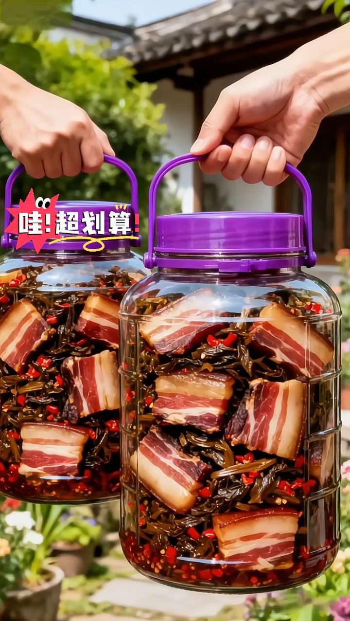 外婆菜腊肉🌶️ 农家秘制·开罐即食 精选腊肉+梅干菜,香辣入味,好吃不腻! • 传统工艺,鲜香四溢 • 拌饭拌面超绝配 • 干净卫生 🔥 下单即享农家好味。刷到视频的宝子别错过,赶快安排上 #外婆菜腊肉 #下饭菜 #农家美食 #抖音好货推荐给你 @DOU+上热门 @DOU+小助手 #下饭神器