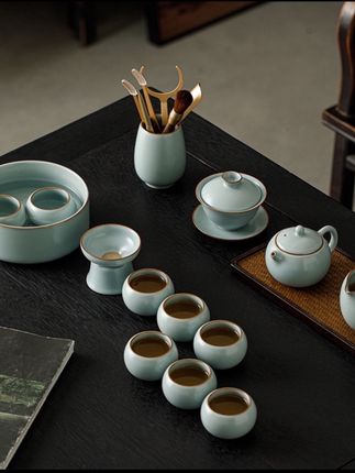 #茶具套装 #唐丰茶具套装 #汝窑茶具 #茶器之美 #送礼佳品 @DOU+小助手