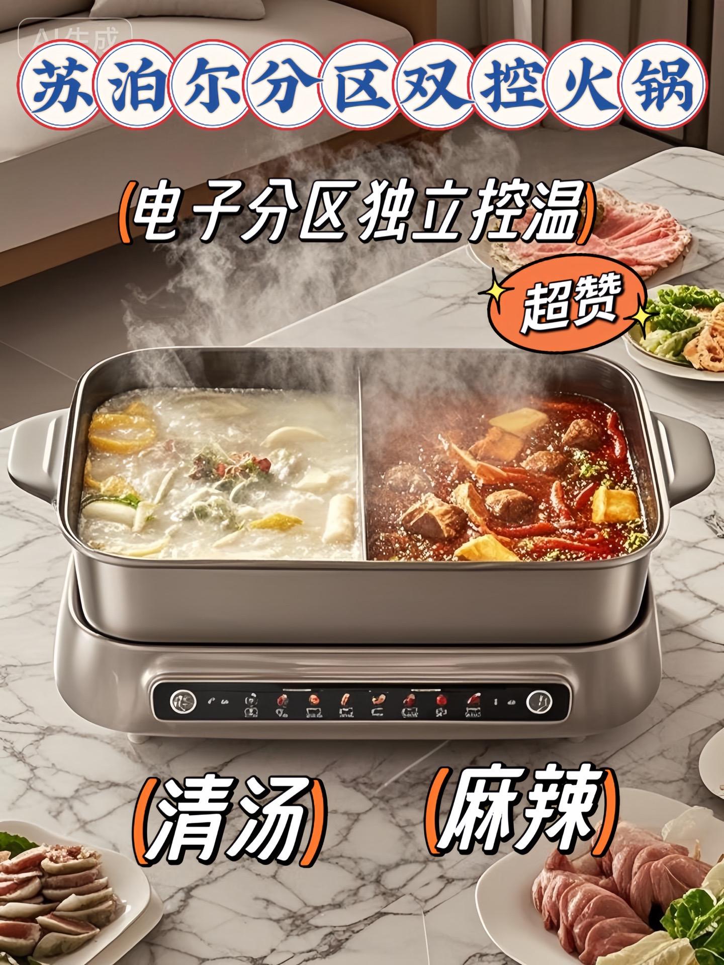 🔥冬日聚餐神器!苏泊尔鸳鸯锅绝了✨。家人们谁懂啊🥳!这款苏泊尔电火锅直接封神啦~6-8人大容量完全够全家嗨吃🎉!左右独立控温超贴心🥘,辣汤涮肉+清汤煮菜同时进行完全不串味👌。煎烤炖煮四合一功能简直全能王👑,上周用它做了韩式烤肉+麻辣火锅双拼💥,朋友追着要链接! 🌟分区控温不打架 🌿一锅搞定煎烤涮 🍲速沸导热超给力 🍳可拆洗设计懒人福音 🍢聚会氛围直接拉满 现在每次家庭聚餐都抢着用它🤭~你们冬天必吃的火锅搭配是什么呀❓快来评论区告诉我吧👇! #苏泊尔家电 #冬季美食 #火锅 #火锅自由