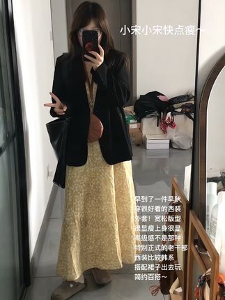 162 115斤适合微胖mm早秋穿得西装外套很显瘦!