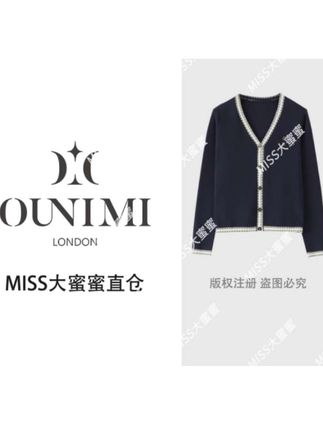 欧倪蜜 OUNIMI 羊毛撞色边V领针织开衫毛衣#毛衣#针织开衫#女装穿搭#秋冬新品