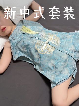 妈耶, 大码160也才这个价!巨高品质巨好看的 新中式国风套装,滑溜溜凉嗖嗖的触感~轻薄透气又凉快,闷热夏天穿着可舒服可凉快了#儿童套装 #新中式穿搭 #国风套装 #高品质童装 #夏季穿搭