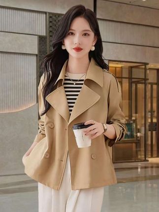 短款风衣女新款春秋高级感小个子英伦风气质休闲百搭早秋外套#短款风衣 #通勤搭配 #高级感穿搭 #小个子秋冬穿搭 #初秋一周不重样穿搭