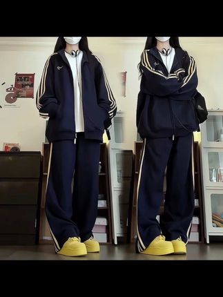 休闲运动服套装秋冬卫衣开衫15-18岁女高中生潮牌秋冬穿搭一整套#休闲 #套装 #卫衣 #初中生 #潮牌男女同款
