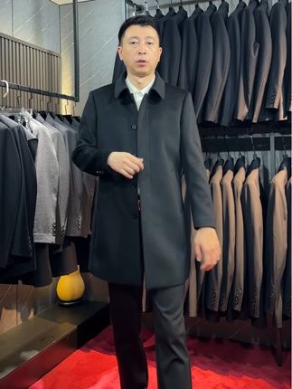秋季新款山羊绒大衣,中长款 #毛呢大衣 #品质男装 #男款 #商务