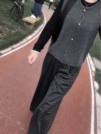 #格子#慵懒风#休闲裤#阔腿裤#秋季新款穿搭