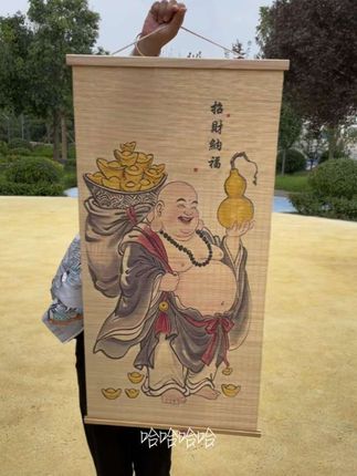 来自弥勒佛的特别关心#弥勒佛 #招财纳福 #心宽福自来 #家居挂画 #玄关画