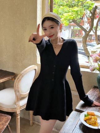 这辈子没什么野心,就想发个财而已。#气质仙女裙穿搭 #黑色连衣裙 #千金感穿搭 #赫本小黑裙