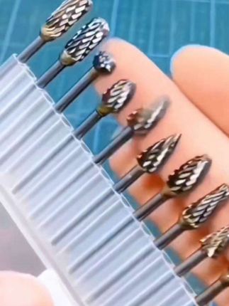 木工铣刀电动雕刻刀高速钢旋转锉木雕微雕雕刻打磨抛光刀头套装#电动雕刻刀#电动雕刻工具#手工雕刻#雕刻工艺