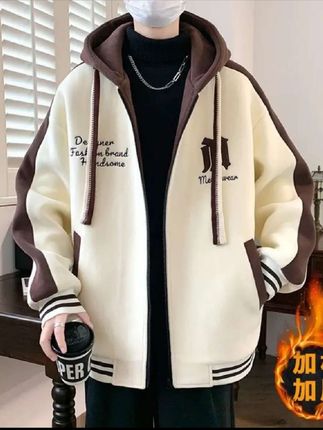 啄木鸟秋冬季棒球服外套#奥粒绒连帽上衣外套#青少年加厚加棉夹克#春秋新款 #帅气穿搭 #青春活力 #多色可选