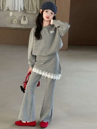#谁穿谁好看 女童韩系穿搭卫衣套装2025秋季新款洋气儿童蕾丝花边喇叭裤巨好看#高品质童装 #我要上热门 #潮童必备 #生女儿就是用来打扮的