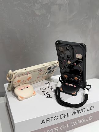 好可爱的小熊手机壳,小熊可以360度旋转、关键可以做支架,又可以做镜子,太实用啦#洋气特别手机壳 #手机壳 #颜值高