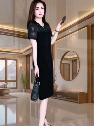 镂空遮肚a字连衣裙#品质女装 #时尚穿搭 #洋气减龄 #夏天该有的样子 #夏日中性风穿搭日记