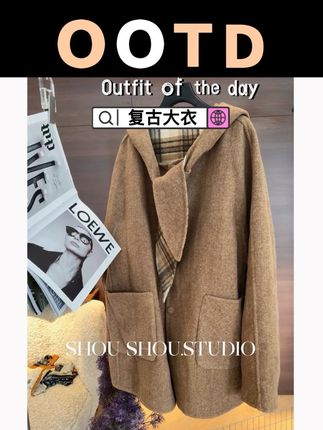 【宝子们来买大衣啰~兔耳朵太减龄了~颜色很正~面料细节超绝,还可双面穿】兔耳朵-大码连帽羊毛双面复古格纹可爱短款大衣#今日穿搭 #新衣服可以治愈各种不开心 #欧尼穿搭 #我的穿搭日记 #ootd穿搭
