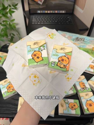 清风你也太会了吧~卡皮巴拉手帕纸这包装也太可爱啦!9.9到手30包快冲!#清风 #手帕纸 #纸巾 #超便宜超划算
