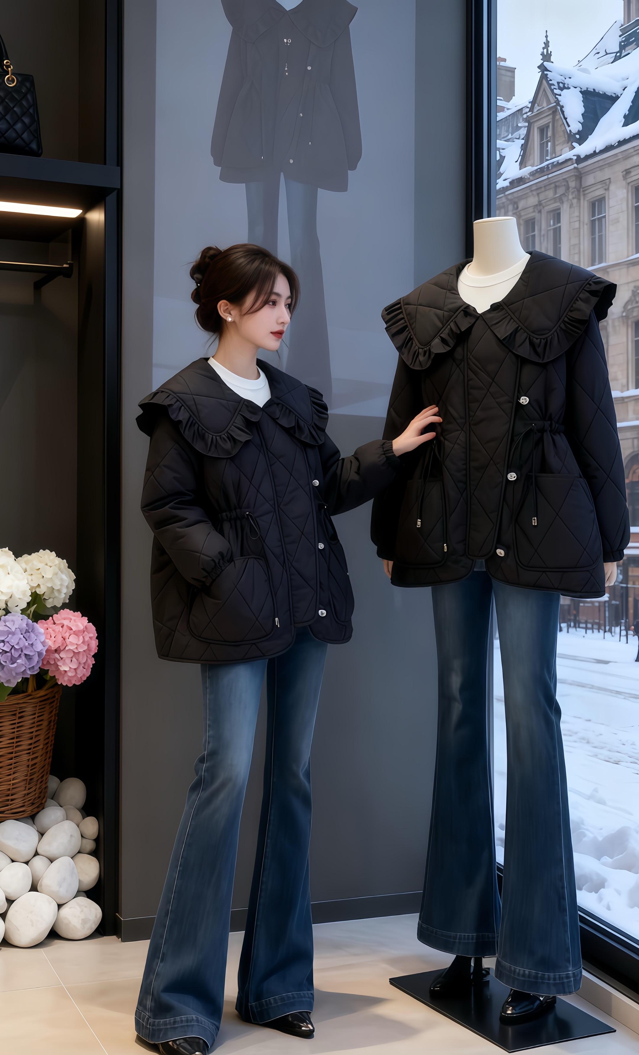 2025秋冬新款微胖显瘦菱形格纯色百搭高级减龄腰抽绳棉服外套#棉服也能穿出时尚感 #秋冬穿搭 #冬日穿搭测评 #遮肉显瘦遮肉减龄 #保暖穿搭 @抖加🔥上热门🔥dou+🔥热点宝