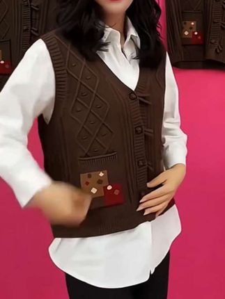#百搭款马甲 #复古针织马甲 #时尚百搭