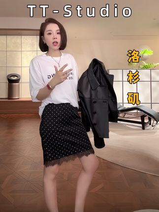 #时髦穿搭 【洛杉矶】极简圆领纯色轻薄透气宽松落肩短袖T恤#时尚搭配 #休闲百搭 #酷女孩穿搭 #简约穿搭
