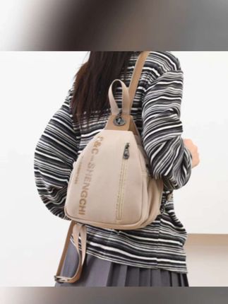 #多用双肩包女#2025新款牛津布休闲百搭背包#户外旅游通勤小背包#女包#斜挎胸包