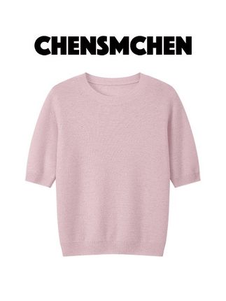 #陈什么陈 #山羊绒衬衫 #高级感穿搭 #时尚百搭 #美出高级感 CHENSMCHEN 山羊绒圆领短袖针织衫女时尚休闲显瘦上衣