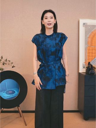 CHENSMCHEN红云纱花罗衬衫女夏季复古气质优雅显瘦衬衣