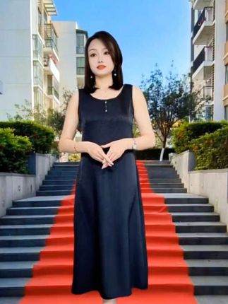缎面提花黑色无袖吊带背心连衣裙女夏季中长款打底内搭宽松连衣裙#穿搭#谁穿谁好看#显瘦减龄#洋气减龄#高级感穿搭