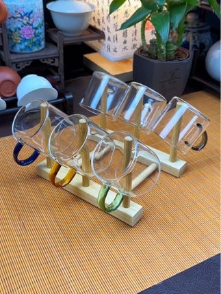 6只装玻璃小茶杯功夫茶具,个人专用杯,一人一杯拒绝混色#茶生活 #6只装茶杯 #茶杯#品茗杯#功夫茶具杯子
