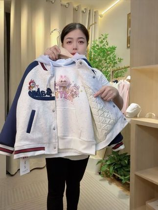 #中大童棒球服外套 #不二家 #外套穿搭 #春秋款 #女童穿搭