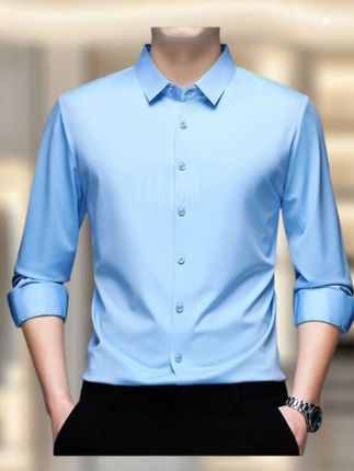 秋季爆款男士衬衫   秋日必备高档衬衣!丝滑弹力面料贴肤无束缚,无痕剪裁藏肉显瘦。免烫黑科技加持,久穿久坐依旧笔挺。纯色设计适配商务与休闲,中年男士穿出身形与品位。#商务休闲男装 #男士商务衬衫#男士必备#上热门 #男士必备