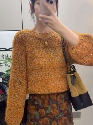复古慵懒风紫色毛衣女秋冬季2025新款加厚宽松套头圆领针织衫 #秋季穿搭#时尚#百搭#显瘦#慵懒