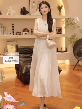 THE MENG【芳华】法式优雅减龄通勤显瘦无袖连衣裙#显瘦穿搭 #减龄穿搭 #通勤穿搭 #连衣裙#旅游穿搭 穿