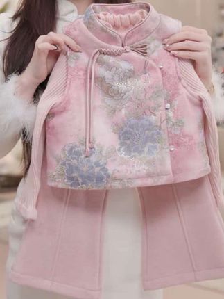 【【如梦令】女童秋冬加厚旗袍裙唐装公主中国风套装女孩三件套D68820】#唐装公主风套装#三件套童装 #秋冬加厚旗袍 #中国风套装 #女童套装