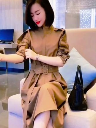 2025春季新款时尚显瘦气质女士网红洋气风衣百搭款D7219#点击小黄车直接购买