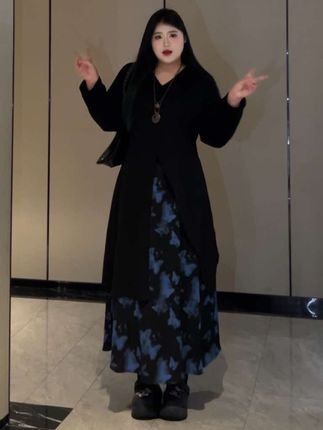 V领长袖款来啦#穿搭 #今天穿什么 #大码女装 #显瘦穿搭 #ootd穿搭