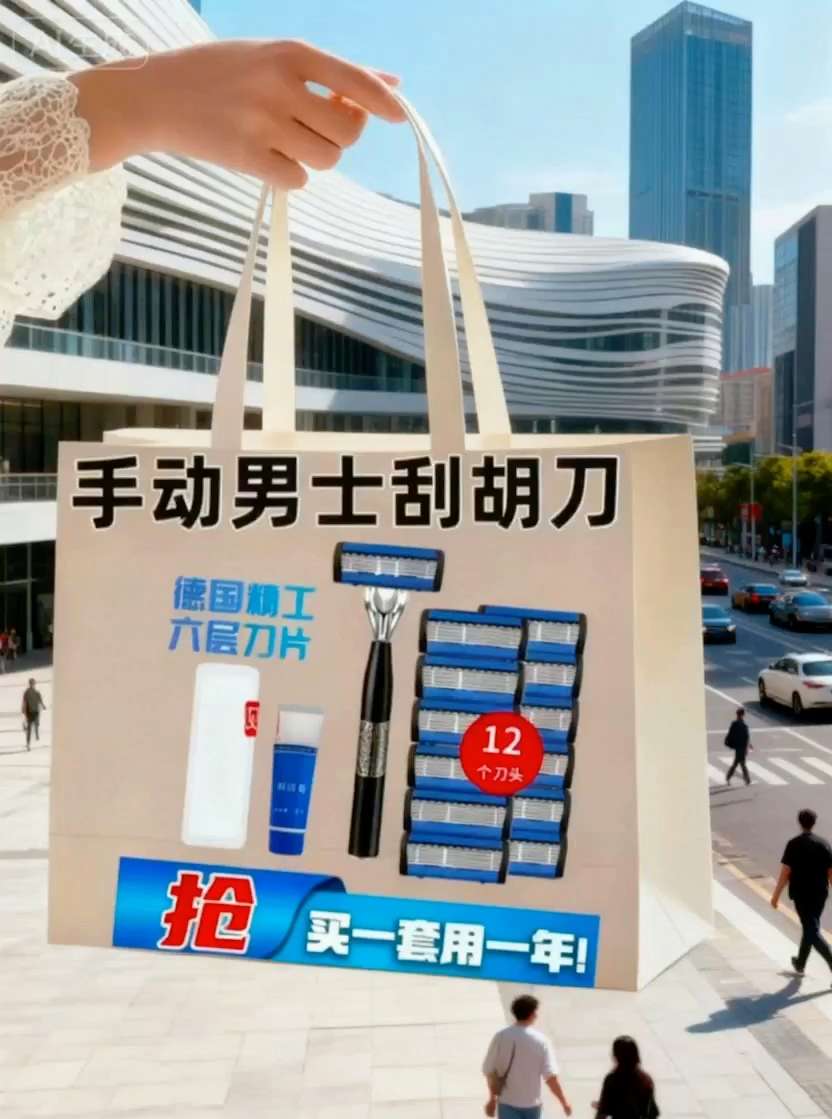 男士手动剃须刀。男士的贴心设计,使用时无死角贴轮廓皮肤,刀头锋利刮胡简单又干净,12个刀头替换。居家,出差旅行好搭档。#剃须刀 #手动剃须刀 #男士必备 #超便宜超划算 #出门必备