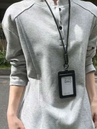 亨利领正肩卫衣男秋季cleanfit美式解构拼接设计感长袖T恤打底衫#秋季穿搭 #男装 #卫衣 #品质男装 #打底衫