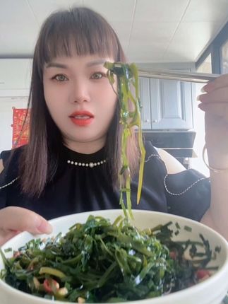 #凉拌菜 ,小海带好吃做法方便,三分钟搞定一盆凉拌菜,花1元