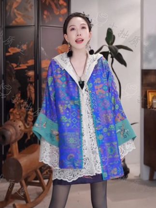 壮锦·暗八仙!桑蚕丝双面穿重工刺绣新中式上衣!GZ6403 #高级感穿搭 #新中式穿搭 #国风古韵 #轻奢女装 #私人制定