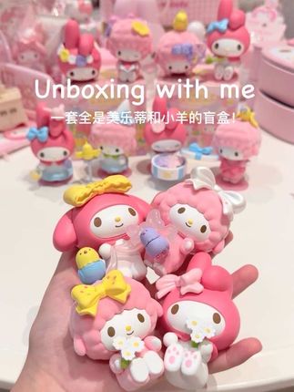 拆全是小羊和美乐蒂的盲盒是什么体验!!! #美乐蒂 #必爱诺 #小羊piano
