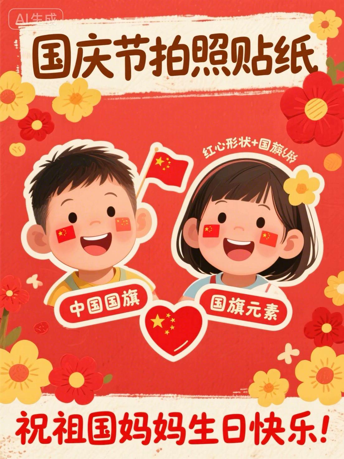 马上就到国庆节了,国庆节拍照贴纸安排上#拍照贴纸 #国庆节 #国庆节拍照 #国庆节拍照贴纸 #幼儿园国庆节