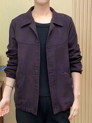 2025秋季新款双层棉翻领女上衣时尚百搭妈妈装宽松减龄#穿衣显瘦 #气质范 #显瘦遮肉 #上衣穿搭 #强烈推荐