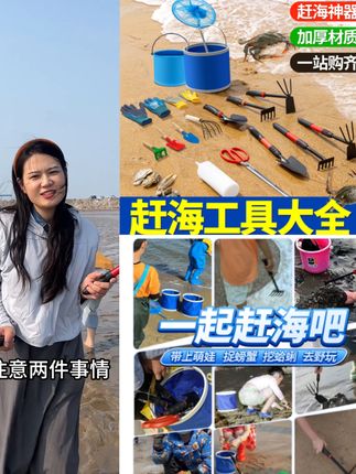 赶海工具套装耐用儿童用铲螃蟹夹蛤蜊小耙子沙滩玩具神器加厚伸缩#厂家直发#视频爆款热卖中