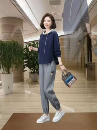 时尚休闲运动套装女2025新款穿搭一整套妈妈春秋季卫衣卫裤两件套#春秋穿搭 #休闲减龄穿搭 #时尚洋气 #女装穿搭
