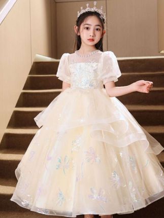 新款女童公主裙,女童连衣裙,儿童礼服,#儿童公主裙 #超仙连衣裙 #美爆了 #仙气飘飘 礼服。